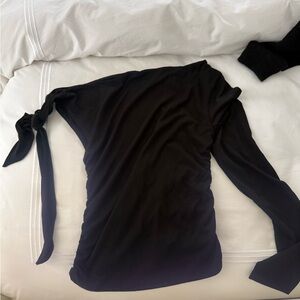 With Jean Black One shoulder Top